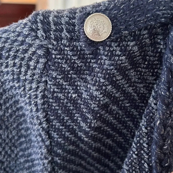 Chelsea & Theodore Womens Blue Fringe Trim Open Front Cardigan Sweater. - Picture 7 of 8